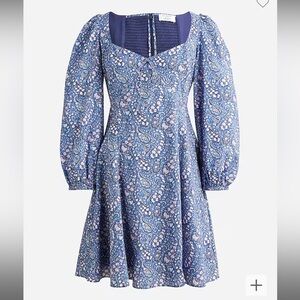 Elegant Blue Paisley Dress